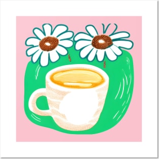 Tea Cup & Daisy Posters and Art